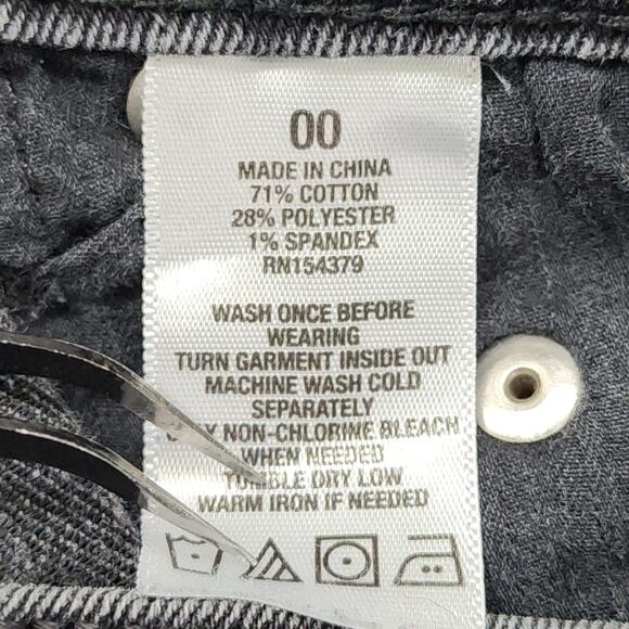 Aeropostale Shorts Womens 00 Faded Black Aero Cheeky Short Ripped Distressed - Picture 6 of 12